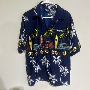 Pacific & Co Shirt Mens SMALL Tropical All Over Print Hawaiian BUTTON